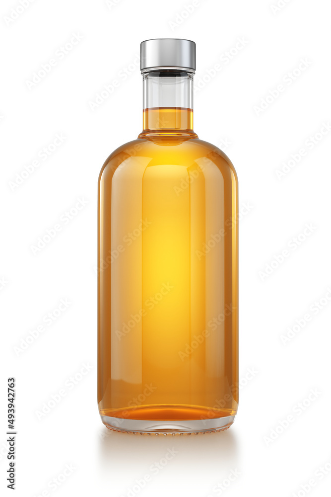 Whiskey bottle isolated on white background - 3d rendering