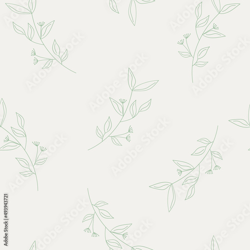 Natural seamless leaf pattern. Botanical vector background. Modern design for cosmetics, natural and organic products and beauty.