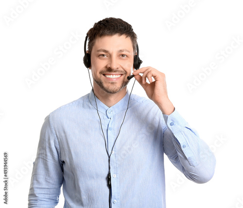 Smiling consultant of call ...