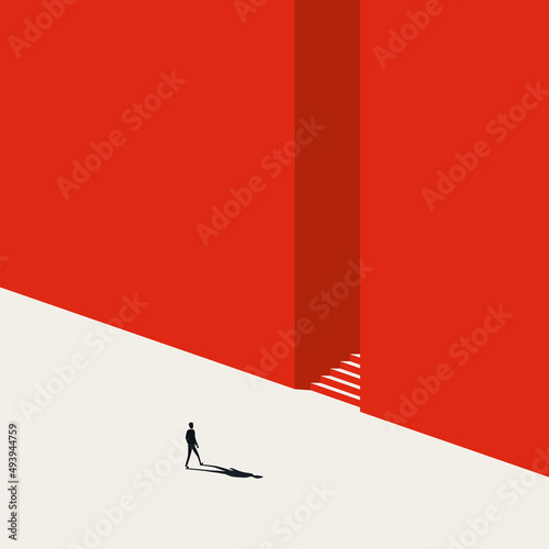 Business or career opportunity, corporate ladder vector concept. Symbol of ambition, motivation. Minimal illustration