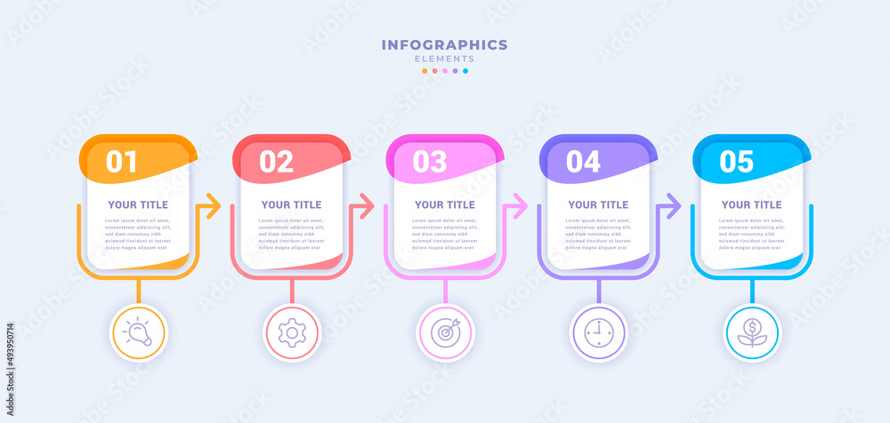 Business infographic template with five steps Business infographic template with five steps