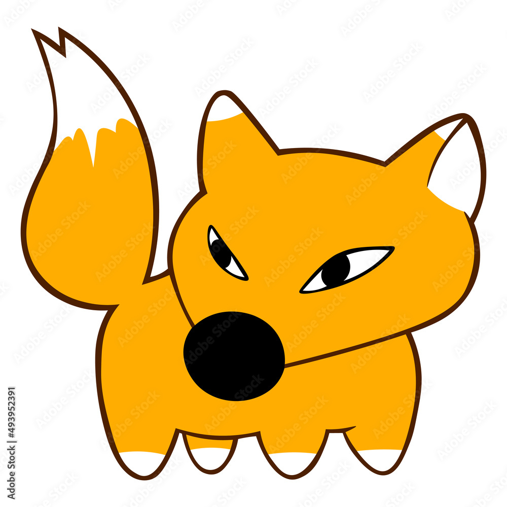 Fox cartoon cute animal isolated illustration Fox cartoon cute animal isolated illustration