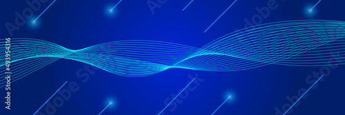 Abstract background with dynamic effect. Modern blue banner pattern. Vector illustration for design.