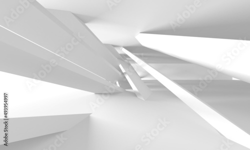 Illuminated corridor interior design. Empty Room Interior Background