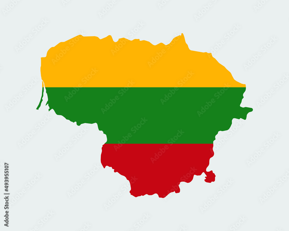 Lithuania Map Flag. Map of the Republic of Lithuania with the Lithuanian country banner. Vector Illustration. Lithuania Map Flag. Map of the Republic of Lithuania with the Lithuanian country banner. Vector Illustration.