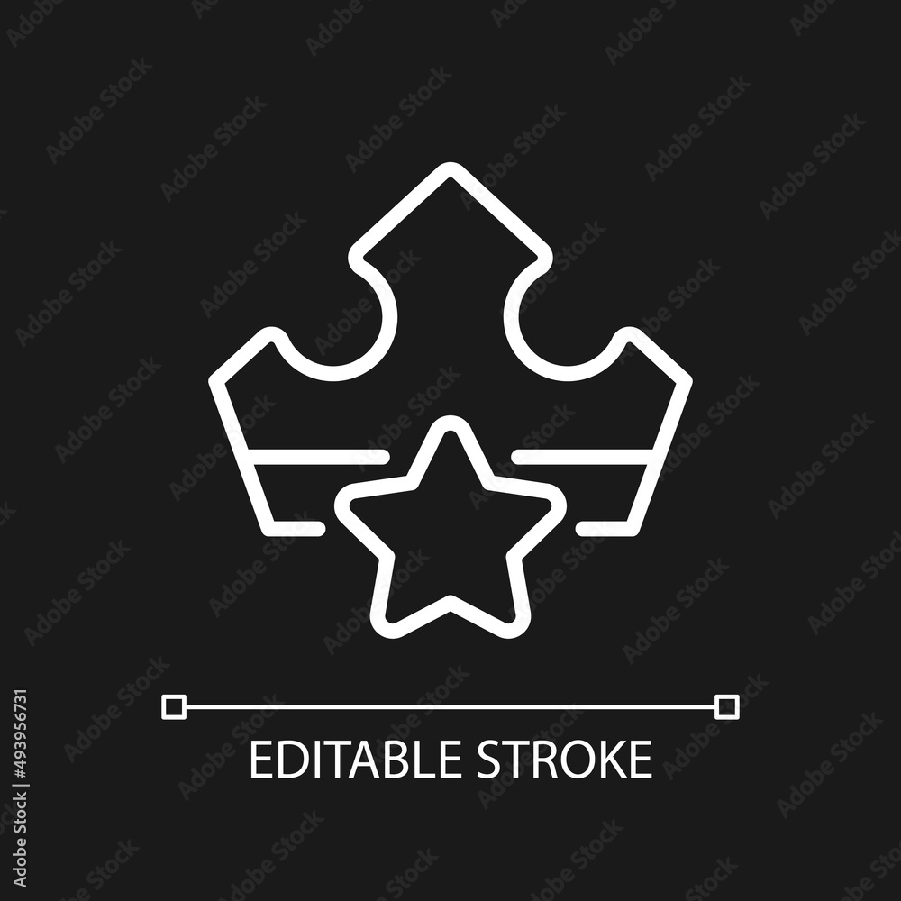VIP bonus pixel perfect white linear icon for dark theme. Providing benefits for customers. Marketing tactic. Thin line illustration. Isolated symbol for night mode. Editable stroke. Arial font used