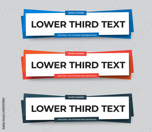 Set of modern vector lower third screen for titles and captions.
