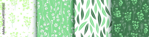 Seamless Floral Pattern. Summer Botanic Texture. Nature Fabric Design. Eucaly...