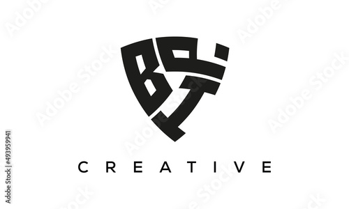 BIP letters logo, security Shield logo vector	