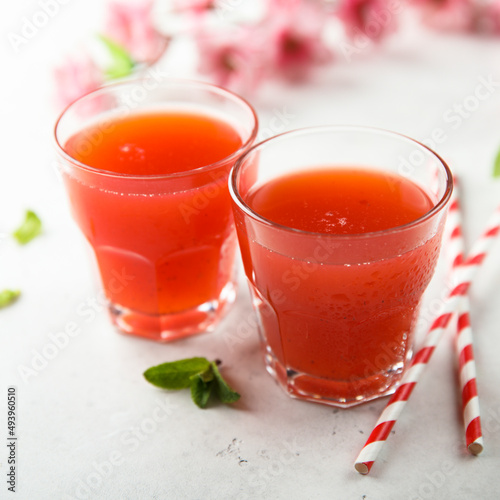 Refreshing homemade red berry lemonade