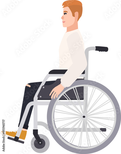 Disabled Man in Wheelchair Cartoon Illustration