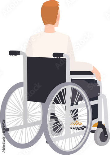 Man with Disability in Wheelchair Cartoon Illustration