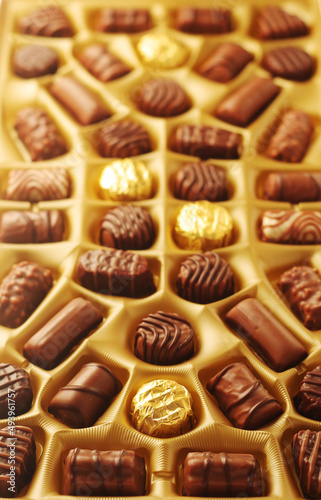 A box with praline chocolates