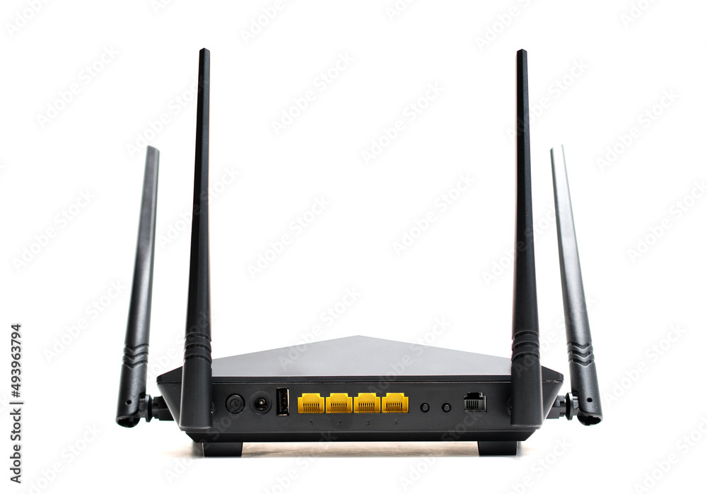 Wireless black modem isolated on white. Wireless black modem isolated on white.