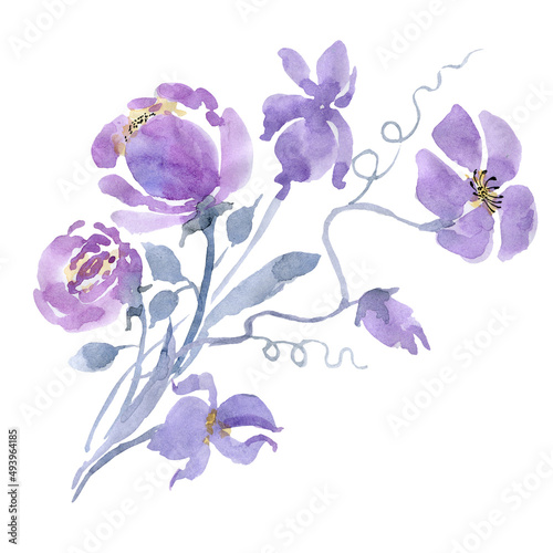 Fototapeta Naklejka Na Ścianę i Meble -  Delicate lilac roses, a bouquet of flowers.