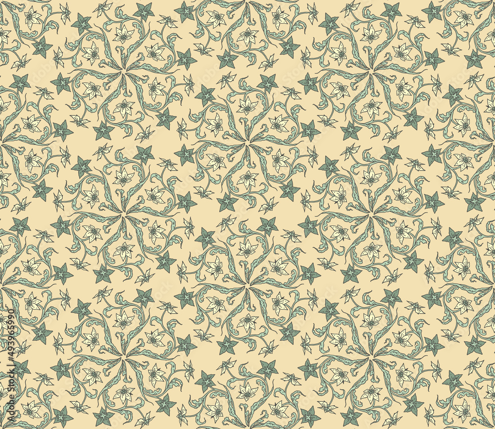 Seamless floral pattern in art nouveau style Seamless floral pattern in art nouveau style