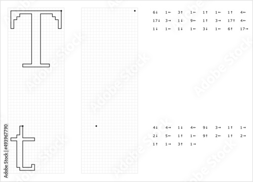Alphabet T Graphic Dictation Drawing M_2203001
