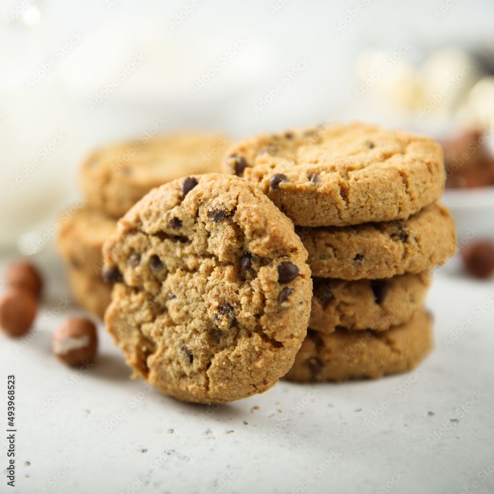 Homemade cookies with chocolate and nuts