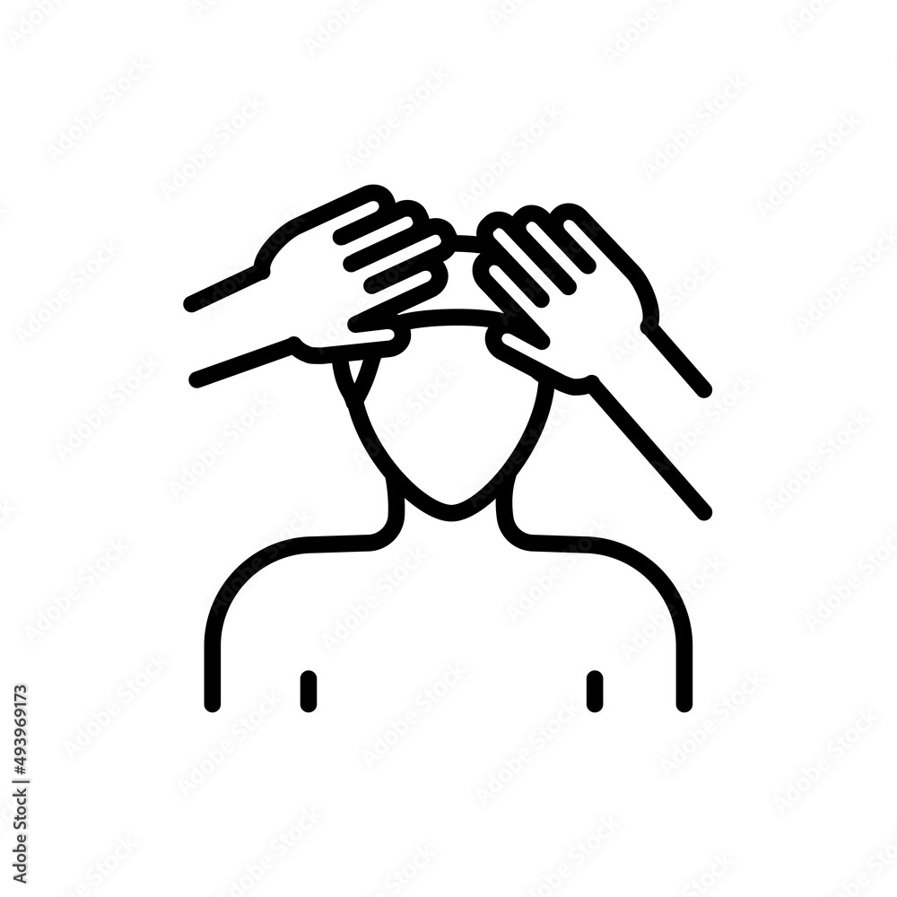 Fototapeta premium Facial massage line color icon. Physiotherapy, acupuncture.