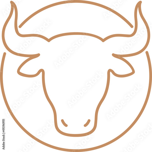 Taurus Zodiac Sign Line Art Illustration