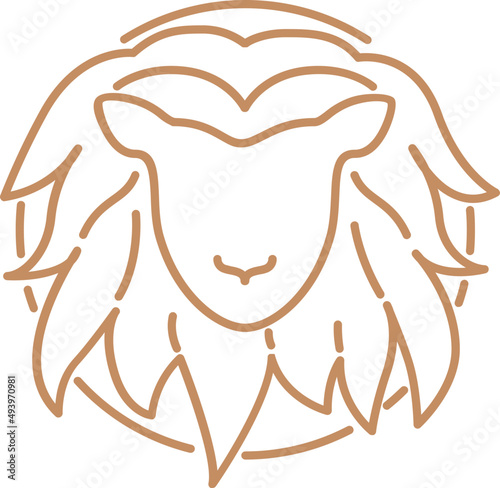 Leo Zodiac Sign Line Art Illustration