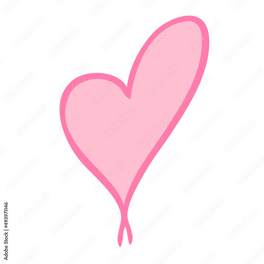 Simple hand drawn black line heart element. Vector illustration Simple hand drawn black line heart element. Vector illustration