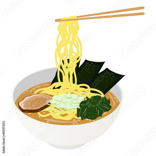 家系ラーメン麺上げ
