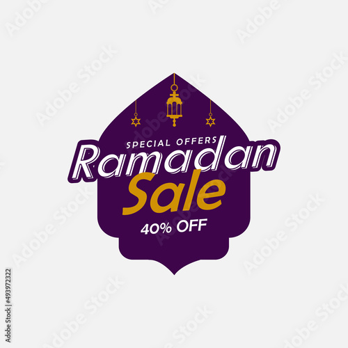 Ramadan sale label badge banner template design