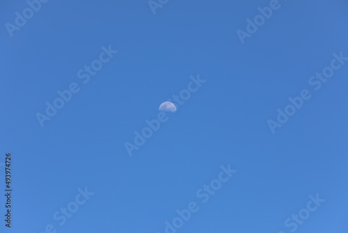 blue sky and moon