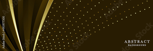 Futuristic brown and gold banner design