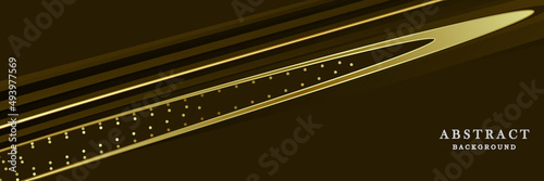 Futuristic brown and gold banner design