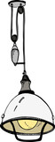 Stylish Loft Lamp Outline Hand Drawn Illustration