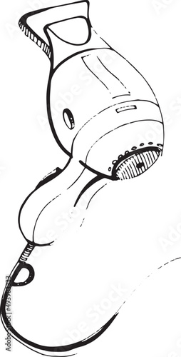 Hair Dryer Contour Illustration