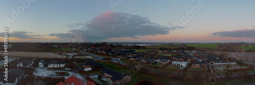 Panoramic bird's eye view of the residential area in Kolding, Denmark. photo