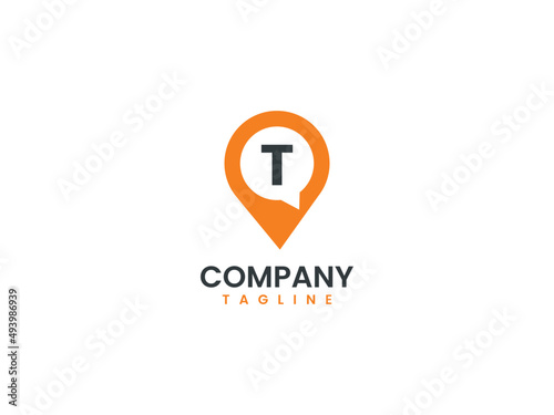 talk point logo design template, location chat logo design