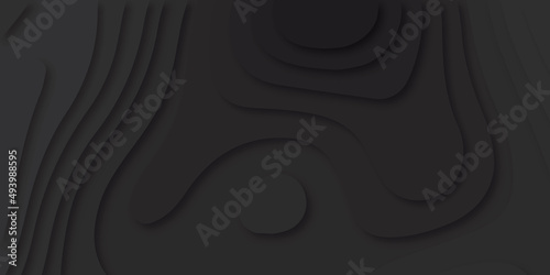 Paper cut banner concept. Paper carve black background for card poster brochure flyer design in black colors. Vector illustration. Cover layout template. Material design concept