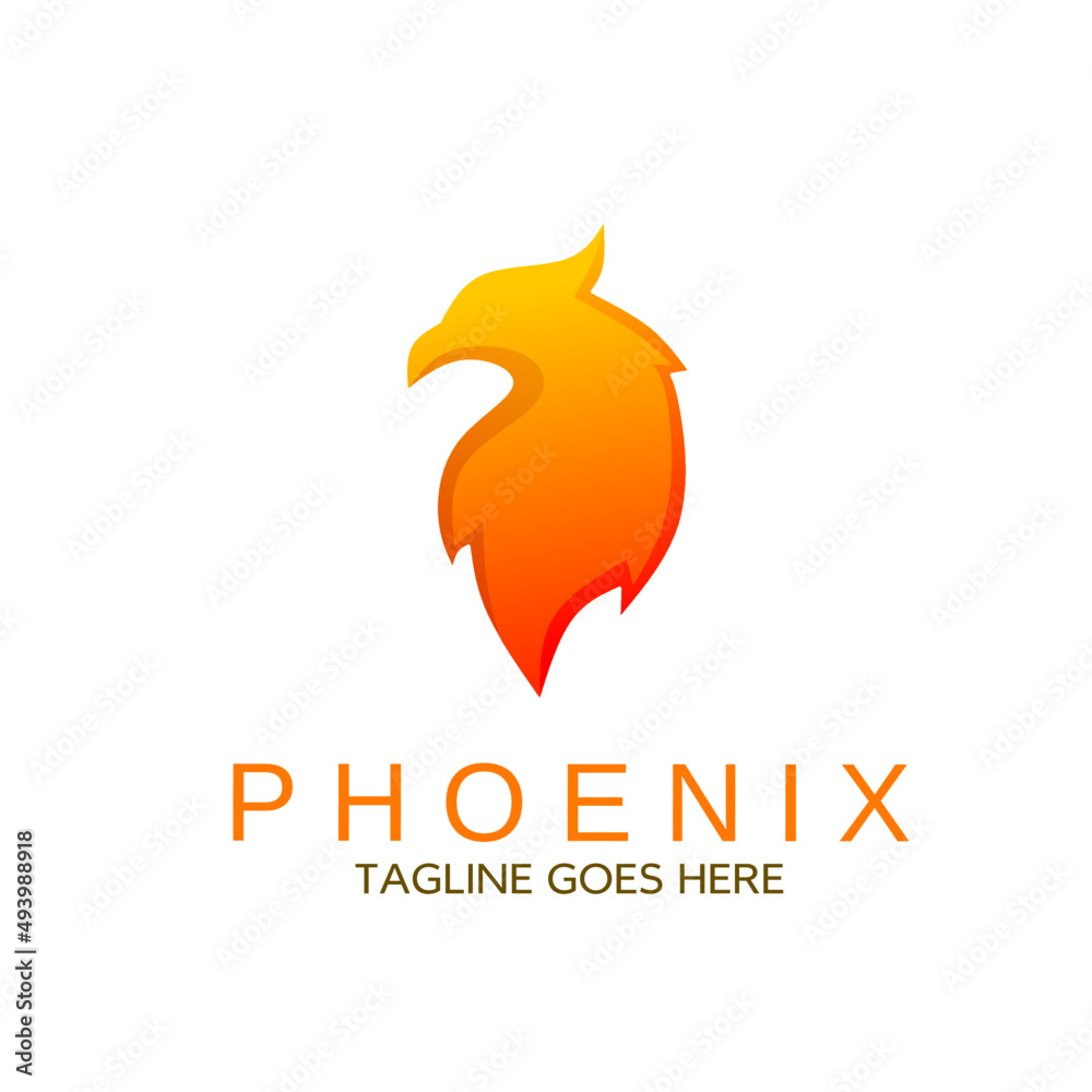 Illustration vector graphics of, template logo head Phoenix