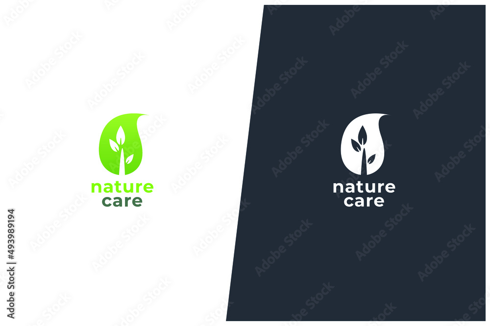 Nature Care Spa Eco Friendly Vector Logo Concept Design Stock Vector ...