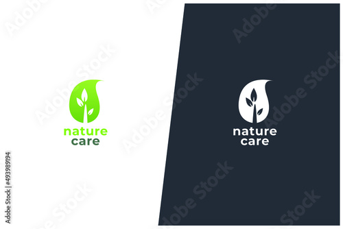 Nature Care Spa Eco Friendly Vector Logo Concept Design