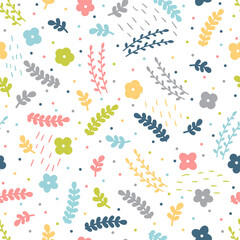 Stickers Bloemenmotief patronen Doodle lentebloemen Scandinavische stijl  © Helen Sko