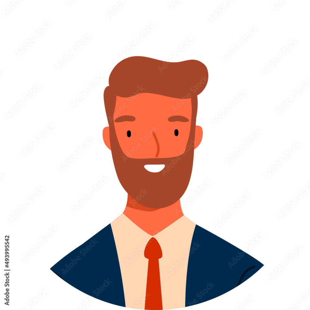 Happy Man Portrait at Round White Frame Cartoon Illustration Happy Man Portrait at Round White Frame Cartoon Illustration