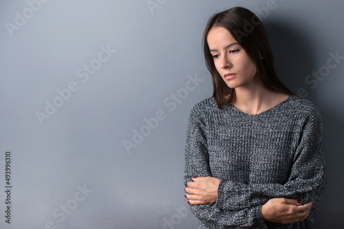 Foto anxiety neurosis, PTSD, Agoraphobia, sad girl in depression