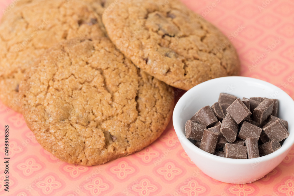 home made cookies with chocolate chunks