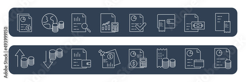 Financial Report icons set . Financial Report pack symbol vector elements for infographic web