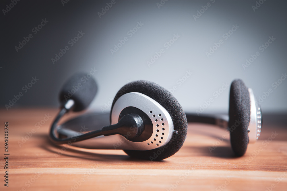small headphones on the table small headphones on the table