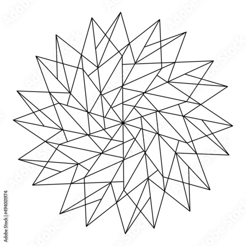 COLORING BOOK FOR ADULTS IN THE FORM OF A GEOMETRIC MANDALA