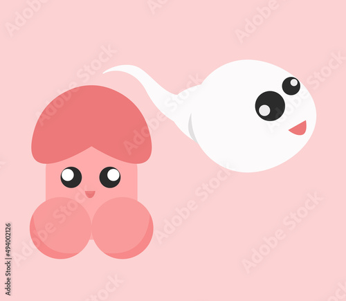 penis and sperm. vector illustration.