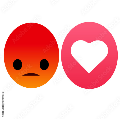 angry and love vector emoji illustration.