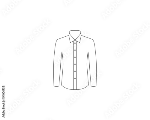 Button-down shirt icon. Vector illustration. Flat.