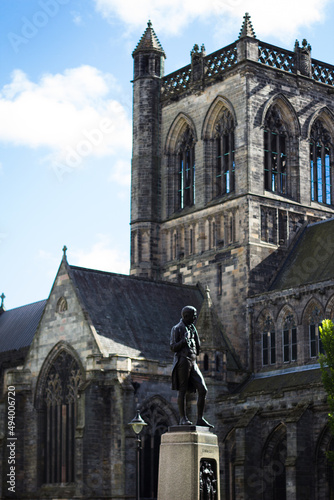 Vertical shot of a building Paisley abbey in Glasgow